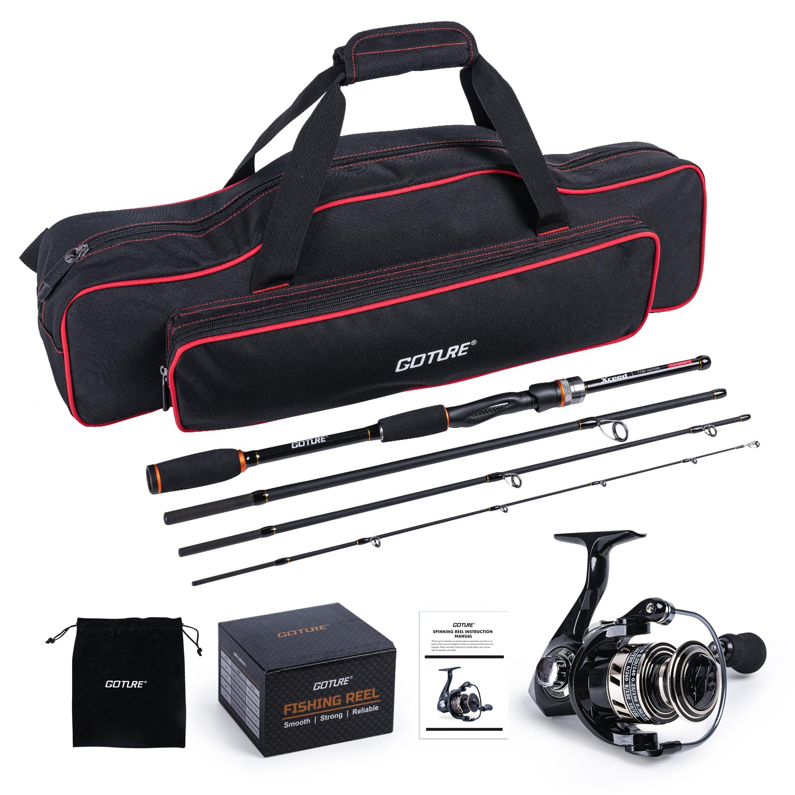 Fishing Rod Combo - Goture 휴대용 스피닝 낚싯대 및 릴