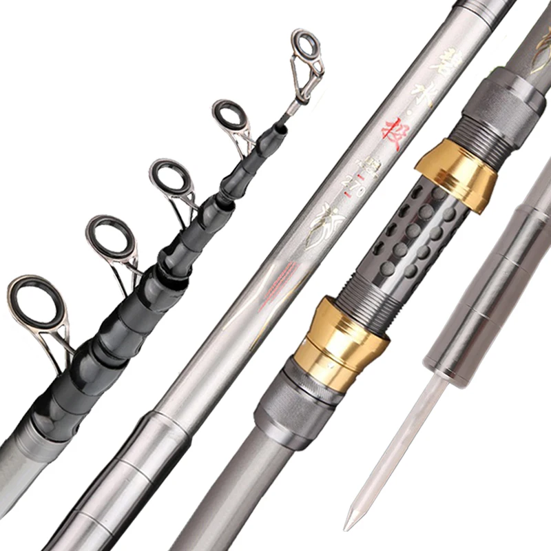 Fishing Rod Surf - 1.8M-3.6M 초경량 텔레스코픽 스피닝 낚싯대, 초경량
