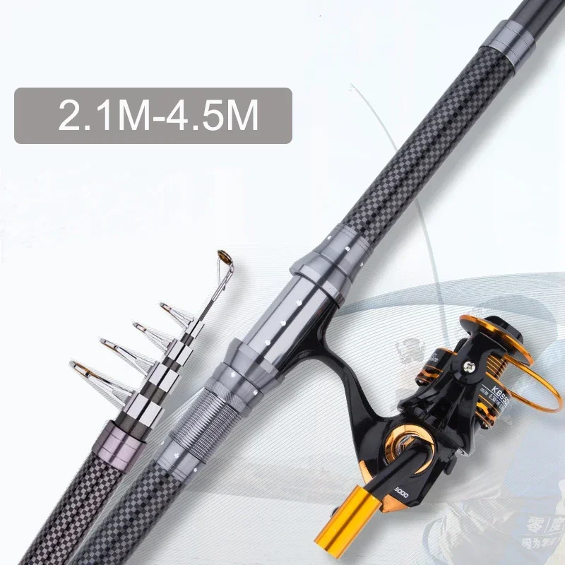 새로운 텔레스코픽 휴대용 회전식 낚싯대 2.4M, 2. - Fishing Rod Surf 리뷰 및 가격
