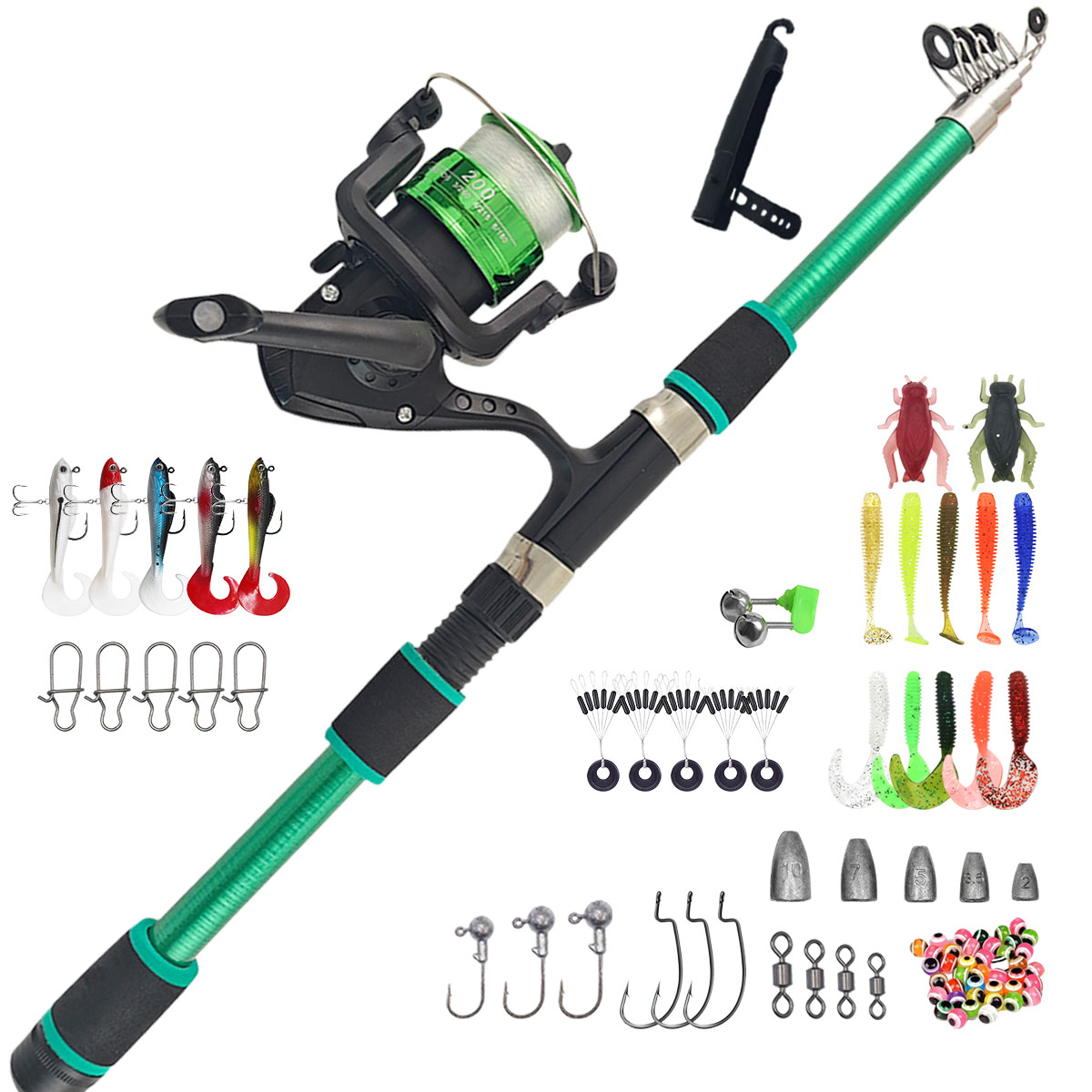 휴대용 텔레스코픽 낚싯대 & 릴 콤보 풀 키트 (낚시  - Fishing Rod Combo 리뷰 및 가격